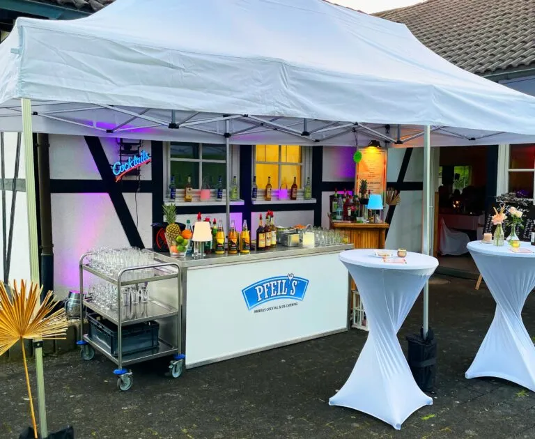 Wedding celebration with elegant cocktail bar